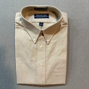 NWT Shaver Lake Wrinkle‎ Free Oxford Ivory Dress Shirt Men 16 32-33